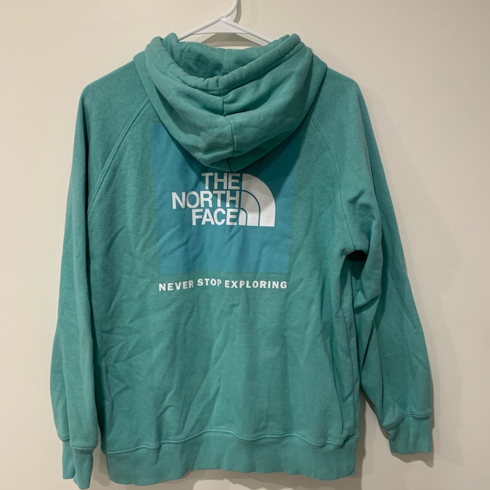 The North Face Turquoise Hooded Sweatshirt Size M - Picture 8 of 9